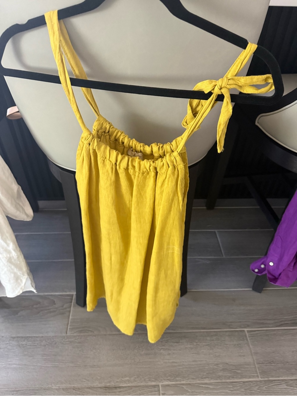 Yellow Tie-Shoulder Women’s Tank Top